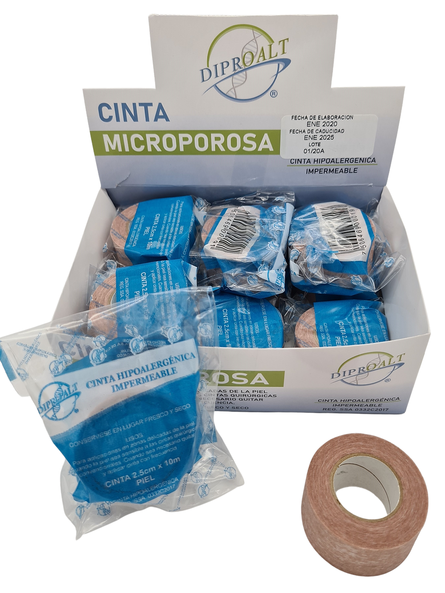 CINTA MICROPOROSA 2.5 X 10 M PIEL